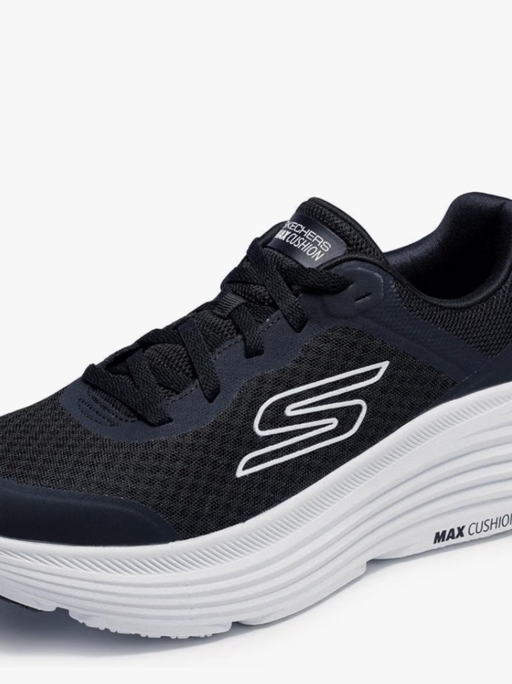 Skechers Men’s Black and White Max Cushion Athletic Shoe